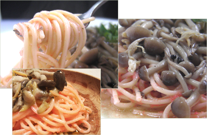 明太子とあさりとシメジのスパゲッティセット
